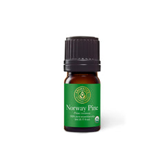 Amber glass bottle of Norway Pine essential oil with dropper