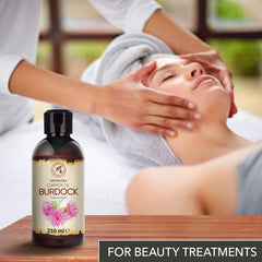AROMATIKA Burdock Oil ingredients list confirms 100% natural Arctium Lappa Root Extract.
