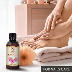 AROMATIKA Burdock Oil on skin suggests hydration boost for everyday moisturization.