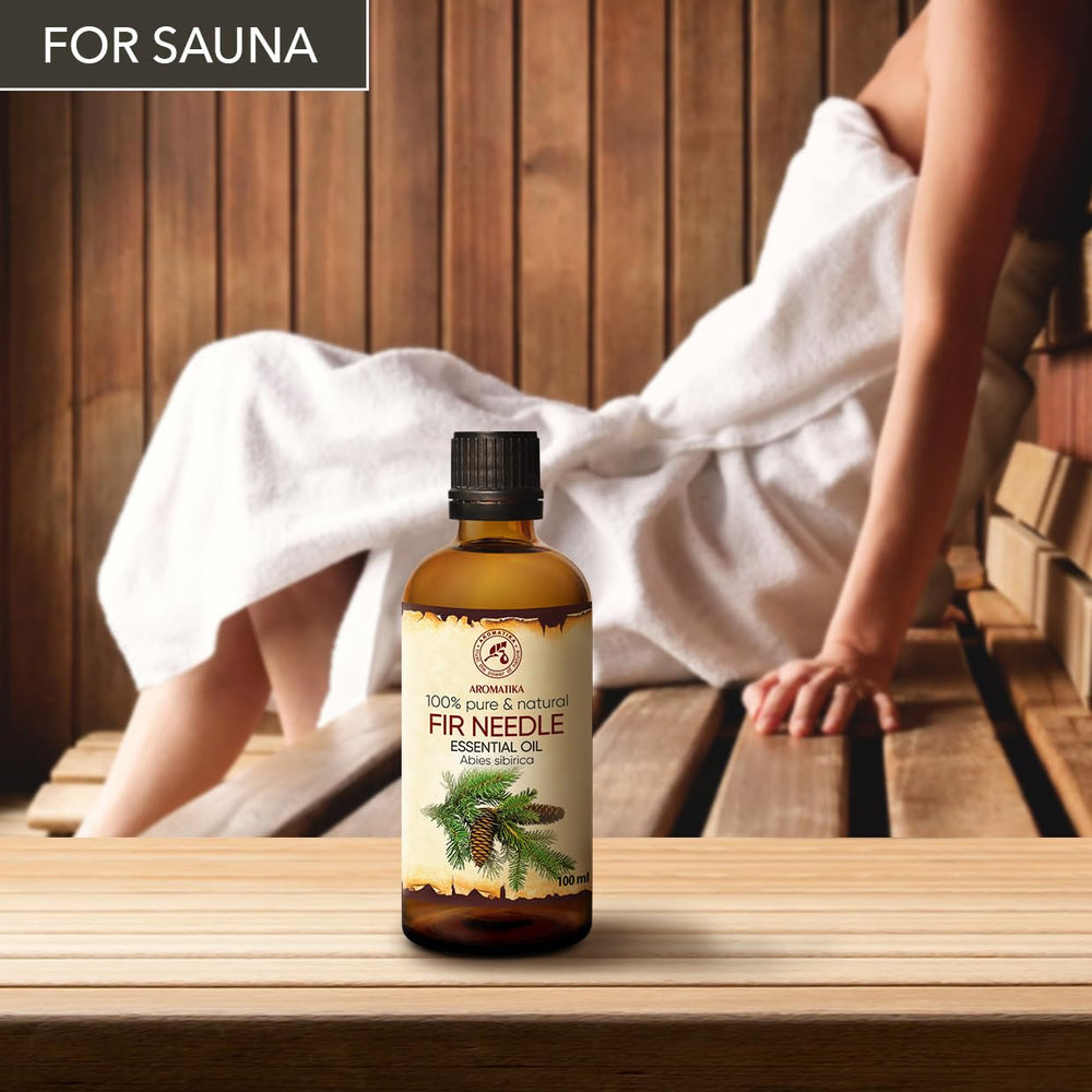 AROMATIKA Fir Needle Essential Oil near closet evokes subtle seasonal scent.