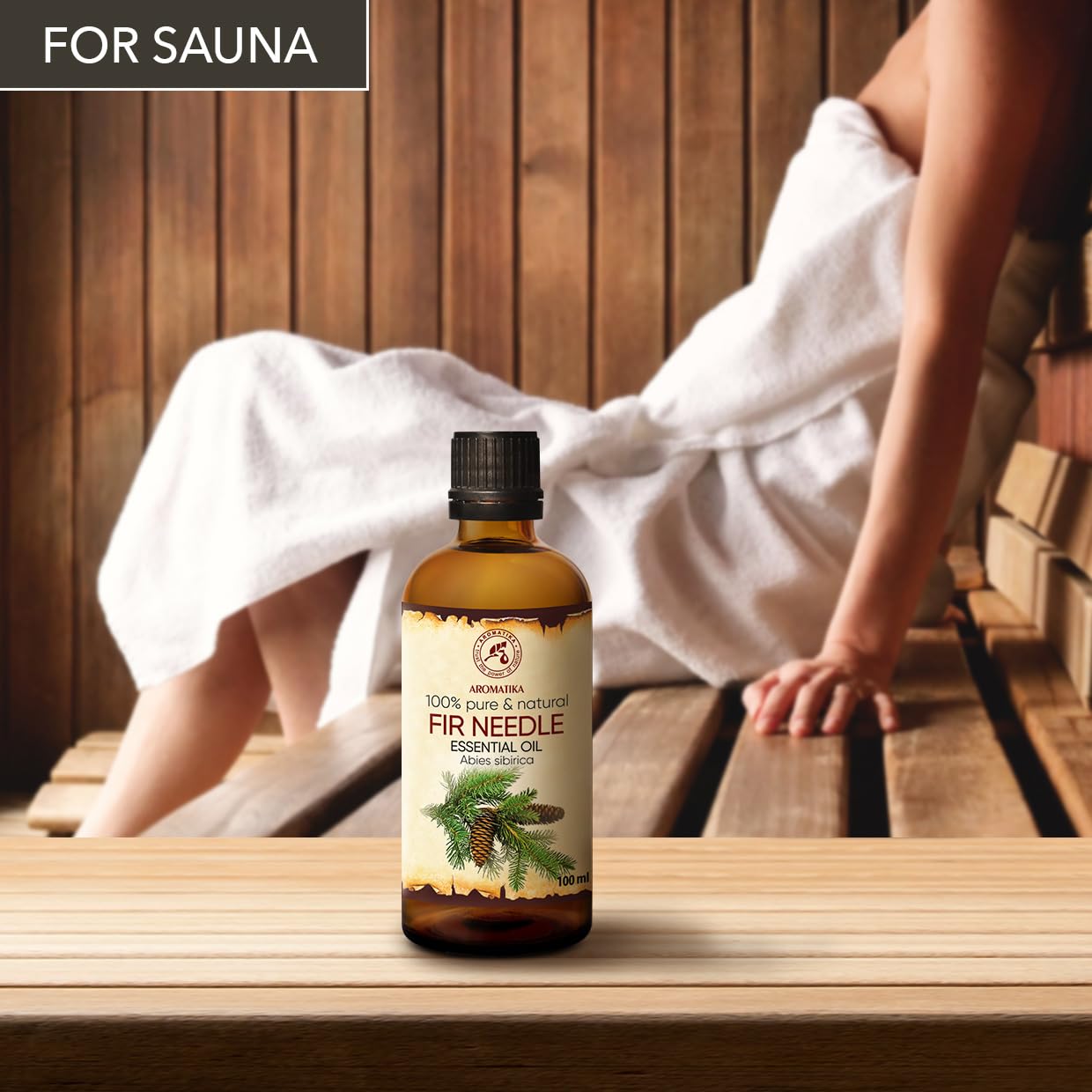 AROMATIKA Fir Needle Essential Oil near closet evokes subtle seasonal scent.