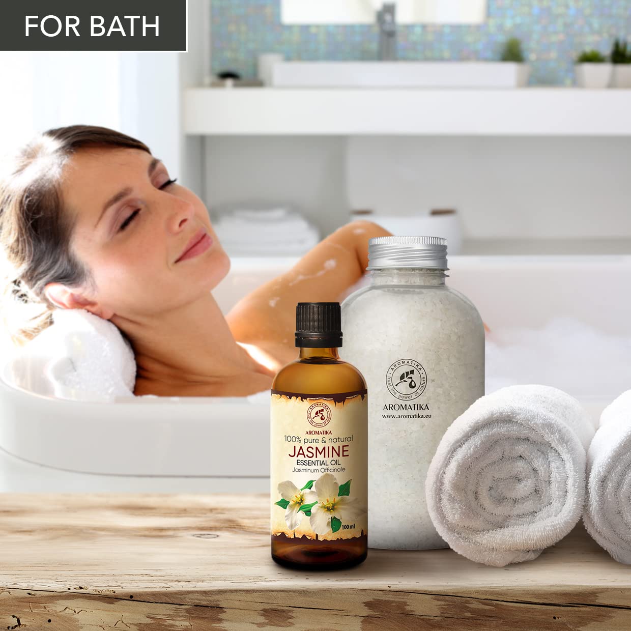 AROMATIKA Jasmine oil in hair care for shine and balance