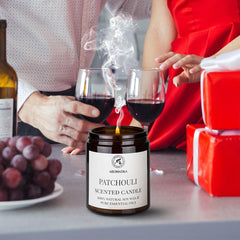 AROMATIKA Patchouli candle creating warm room ambiance