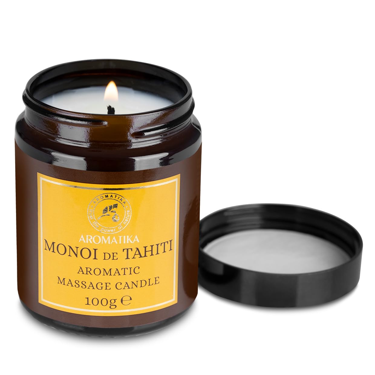 AROMATIKA Scented Massage Candle Monoi de Tahiti oils blend nourishes skin during massage