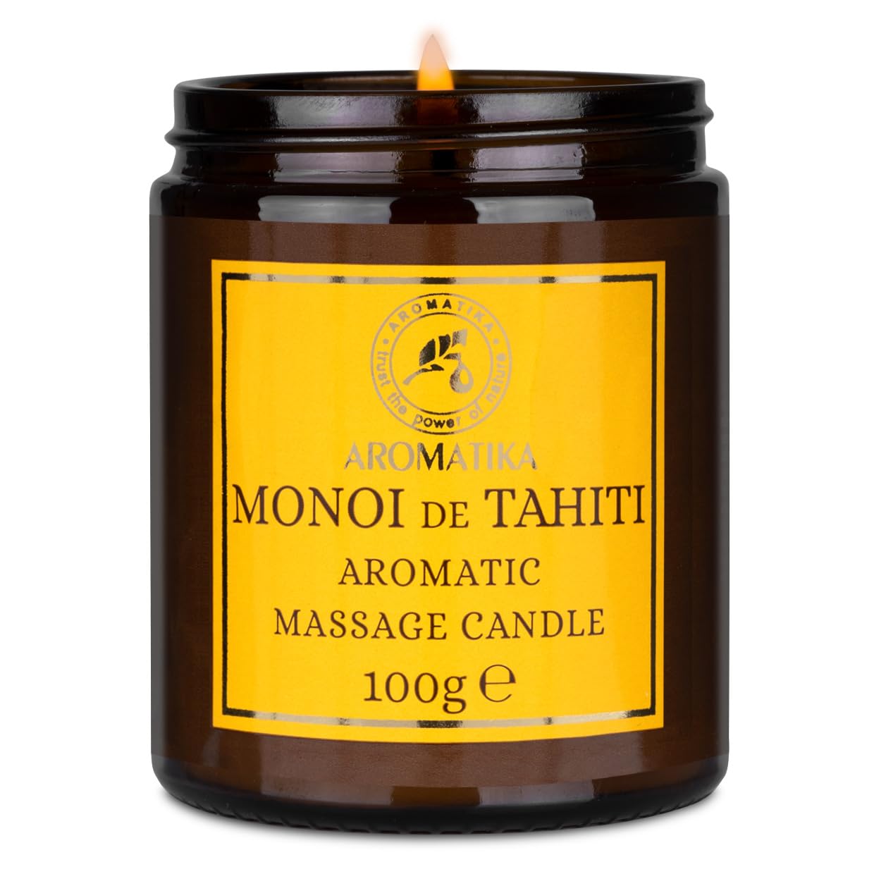 AROMATIKA Scented Massage Candle Monoi de Tahiti warm-wax pour supports soothing massage prep