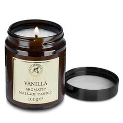 AROMATIKA Scented Massage Candle Vanilla creates a soothing ritual with vanilla warmth and nourishing oils.