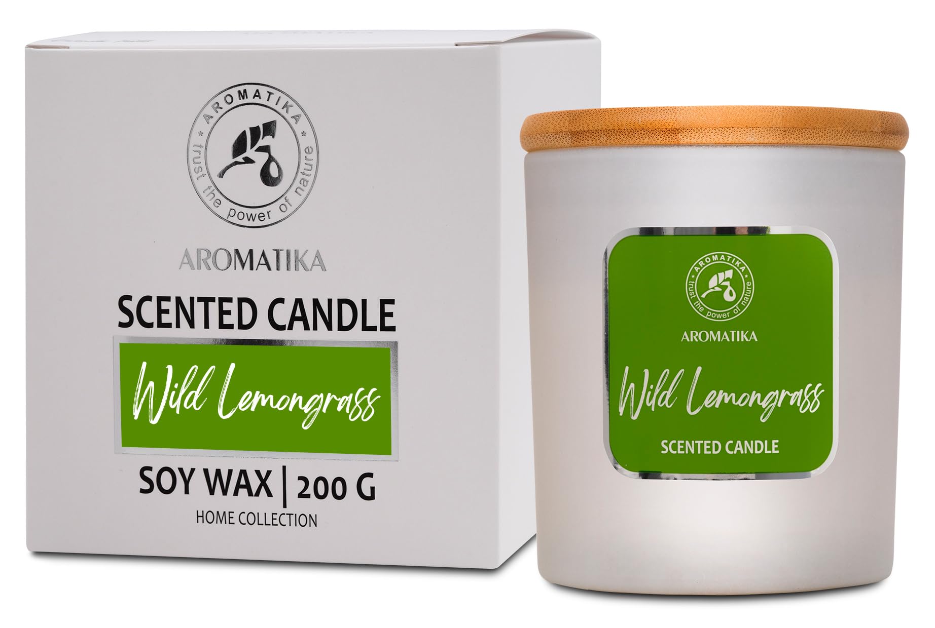 AROMATIKA soywax lemongrass candle in glass jar for relaxing ambiance