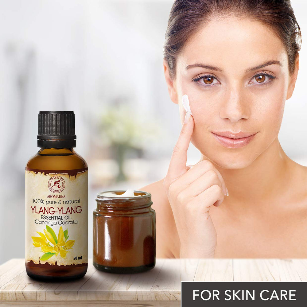 AROMATIKA Ylang-Ylang oil bedtime ritual shows soothing aroma for evening unwinding.