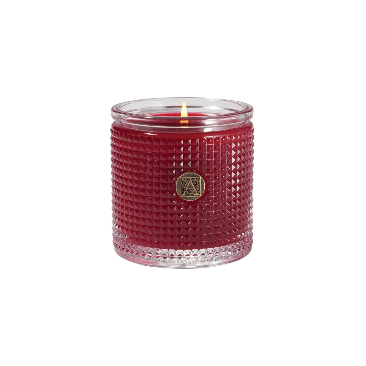 Aromatique 5.5 oz candle in The Smell of Christmas - front label close-up