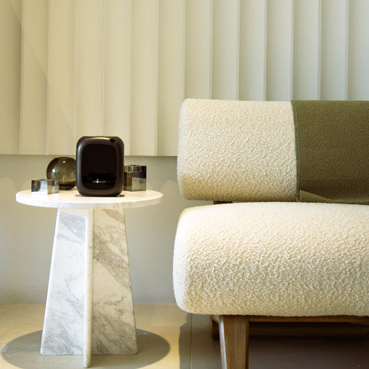 AROMELY diffuser app-control screen demonstrates mobile control for scheduling and intensity customization.