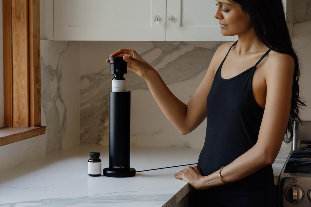 AroMini BT Plus diffuser side profile in black