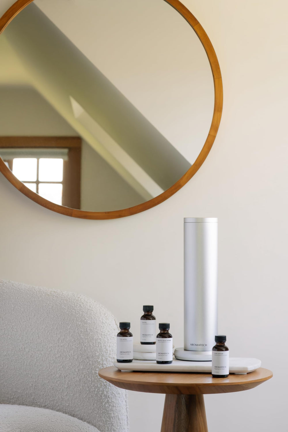 Close-up of nebulizing technology inside AroMini BT Plus diffuser