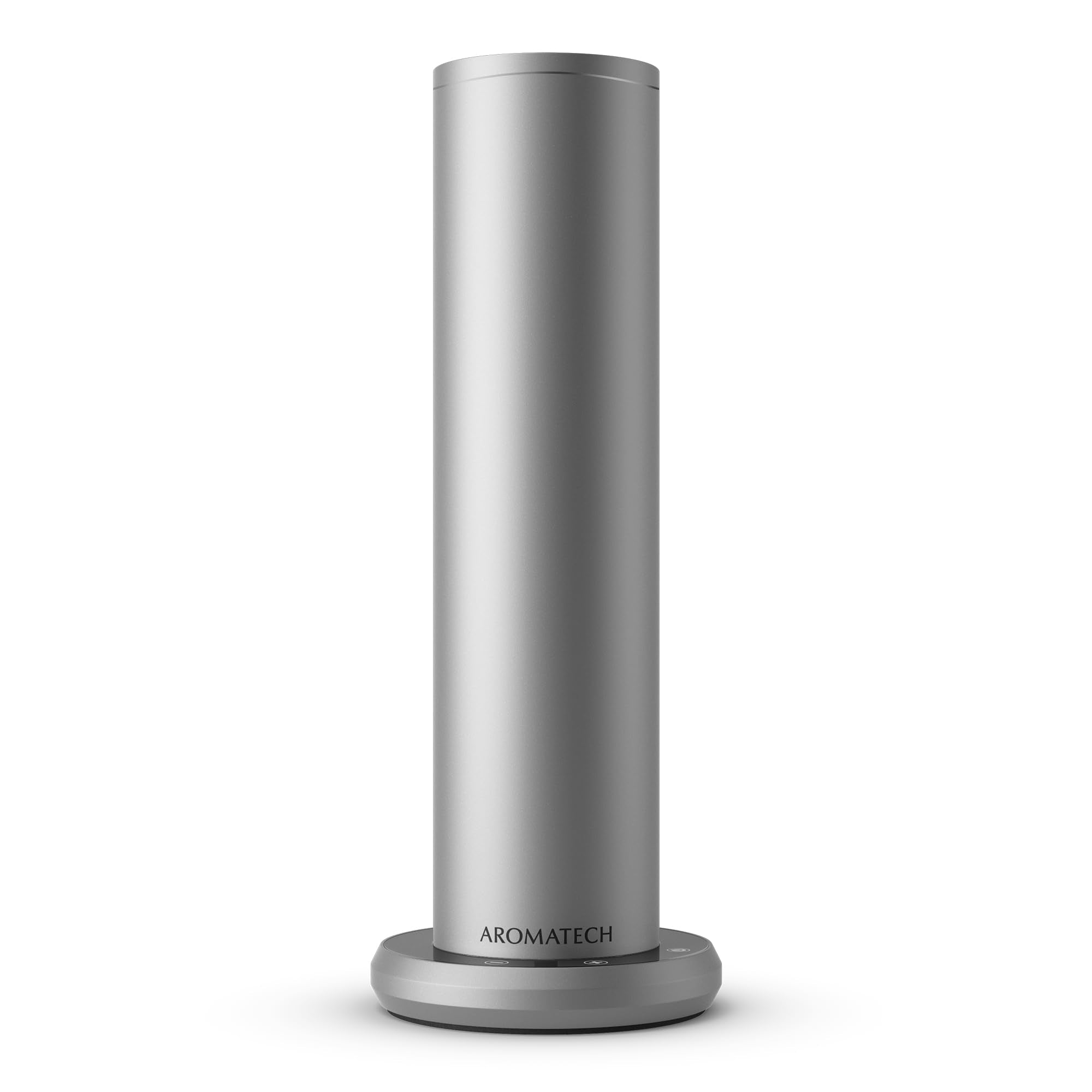 AroMini BT Plus diffuser in silver, front view showing sleek design
