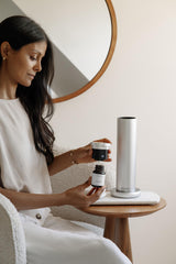 AroMini BT Plus diffuser in silver, side profile