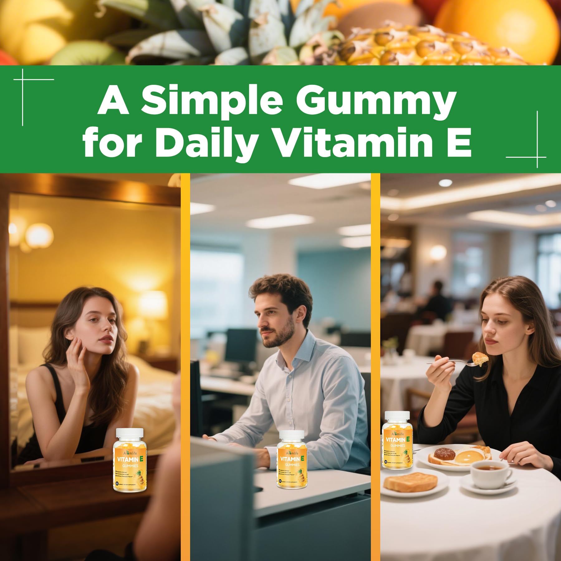 Daily wellness ritual with Aromlife Vitamin E gummies
