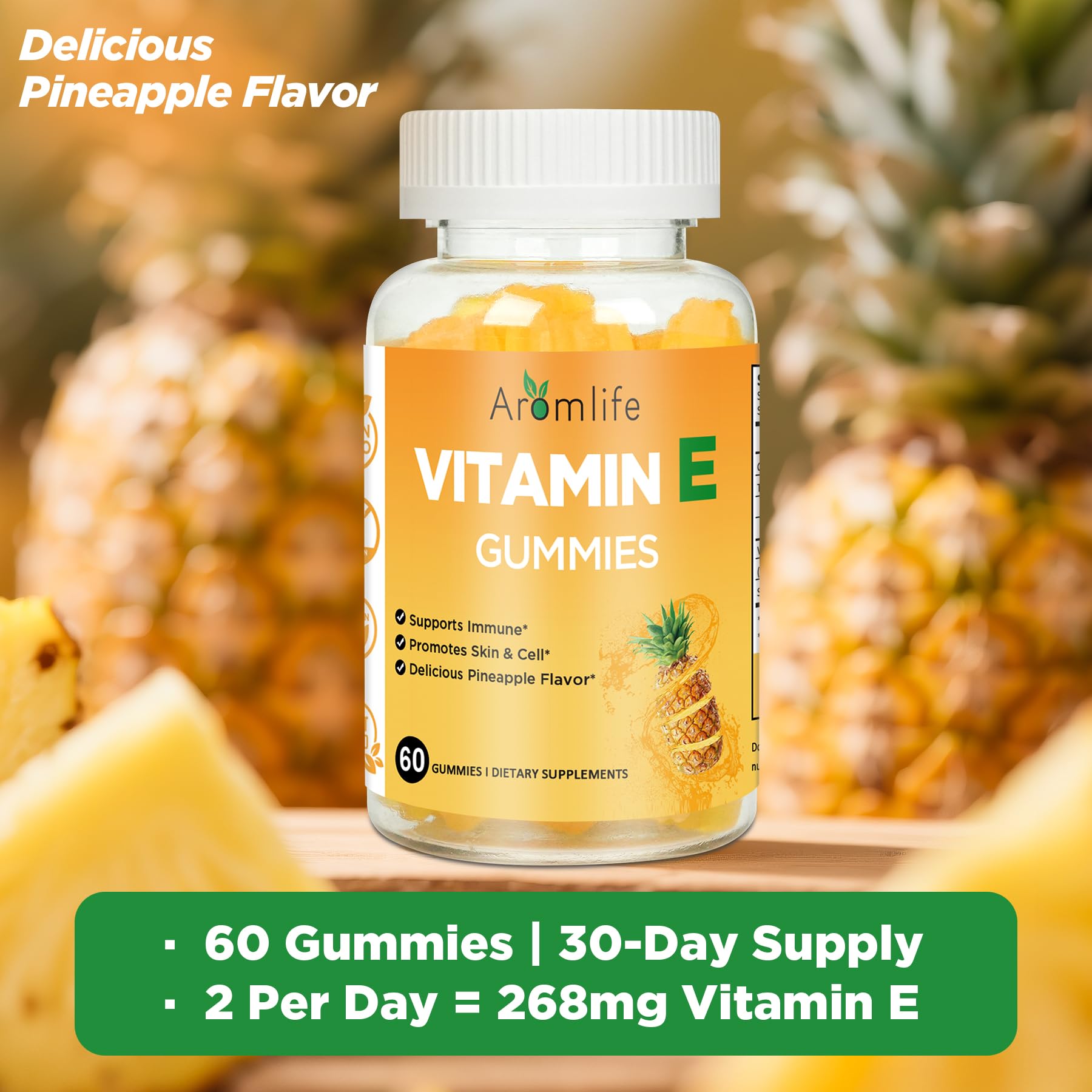 Pineapple-flavored Vitamin E gummies