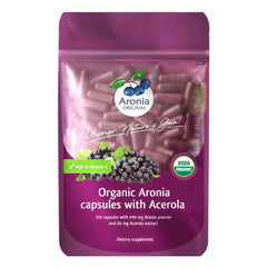 Organic Aronia Berry Capsules bottle with label
