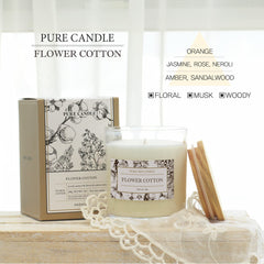 Close-up of soy wax and cotton wick in Aronica Candle