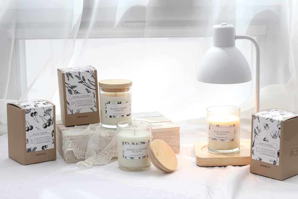 Gift-ready Aronica Cotton Candle in decorative packaging