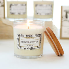 Flower cotton candle packaging featuring cotton illustration
