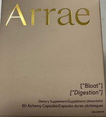 Arrae Bloat label design communicates clean, natural formula.