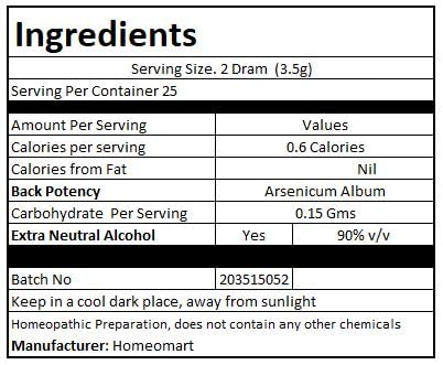 Label and packaging of Arsenicum Album 1M pellets pack
