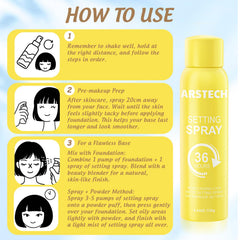 Arstech hydrating dewy finish mist refreshes skin and makeup
