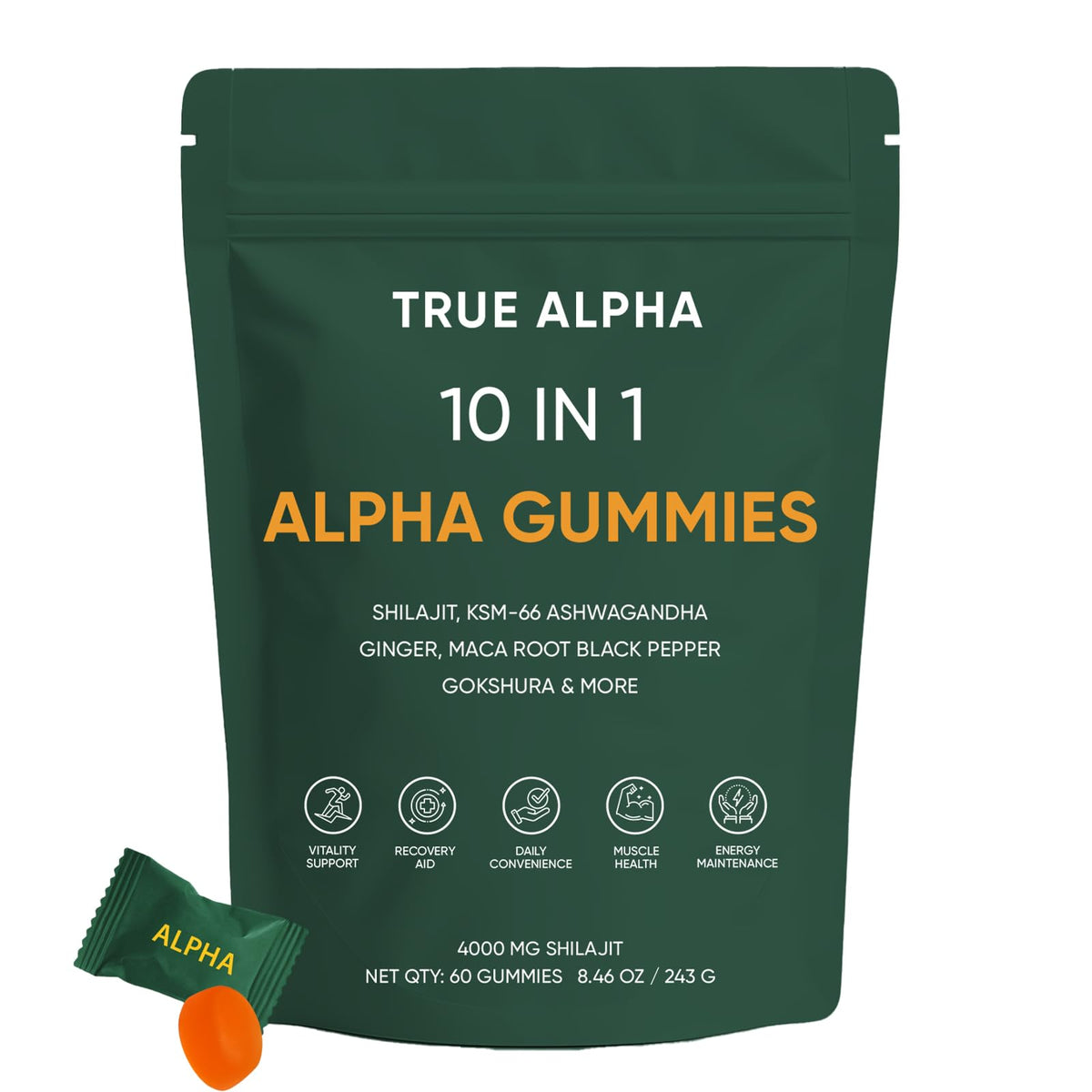 Art anime 10-in-1 Alpha Shilajit Gummies bottle front view