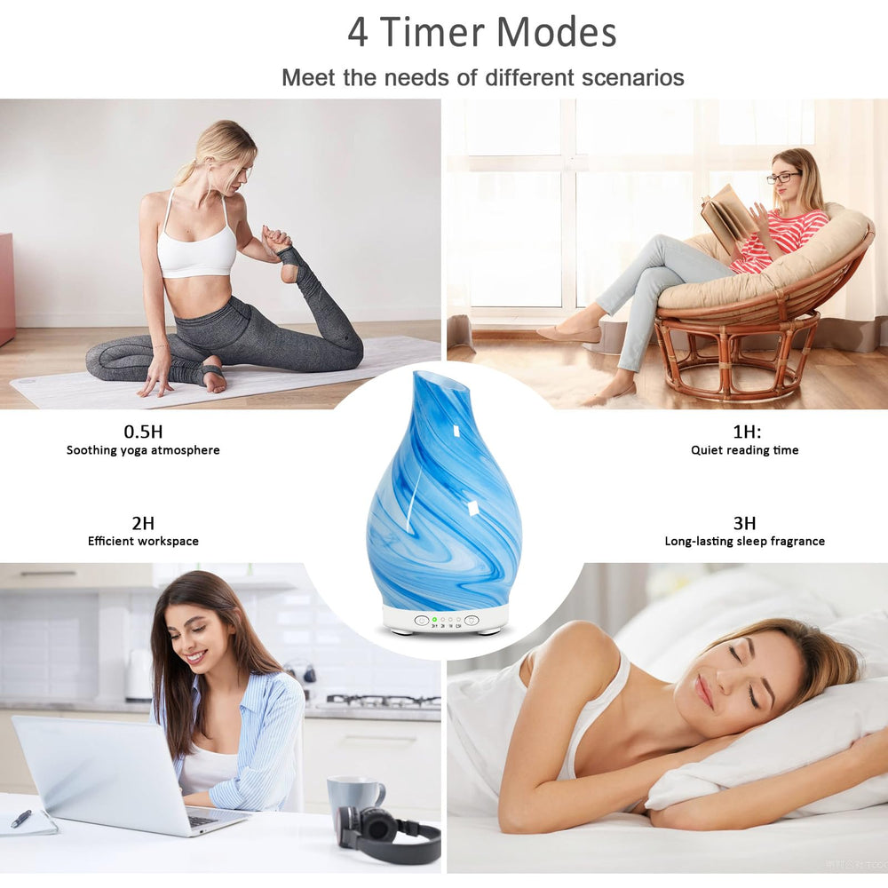 Timer settings interface on the diffuser