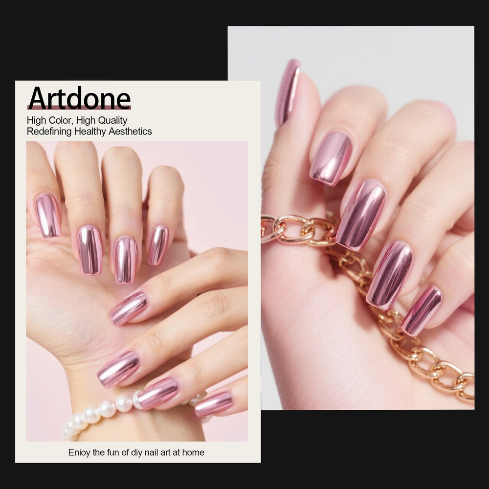 Artdone no wipe top coat helps achieve the mirror effect on nails.