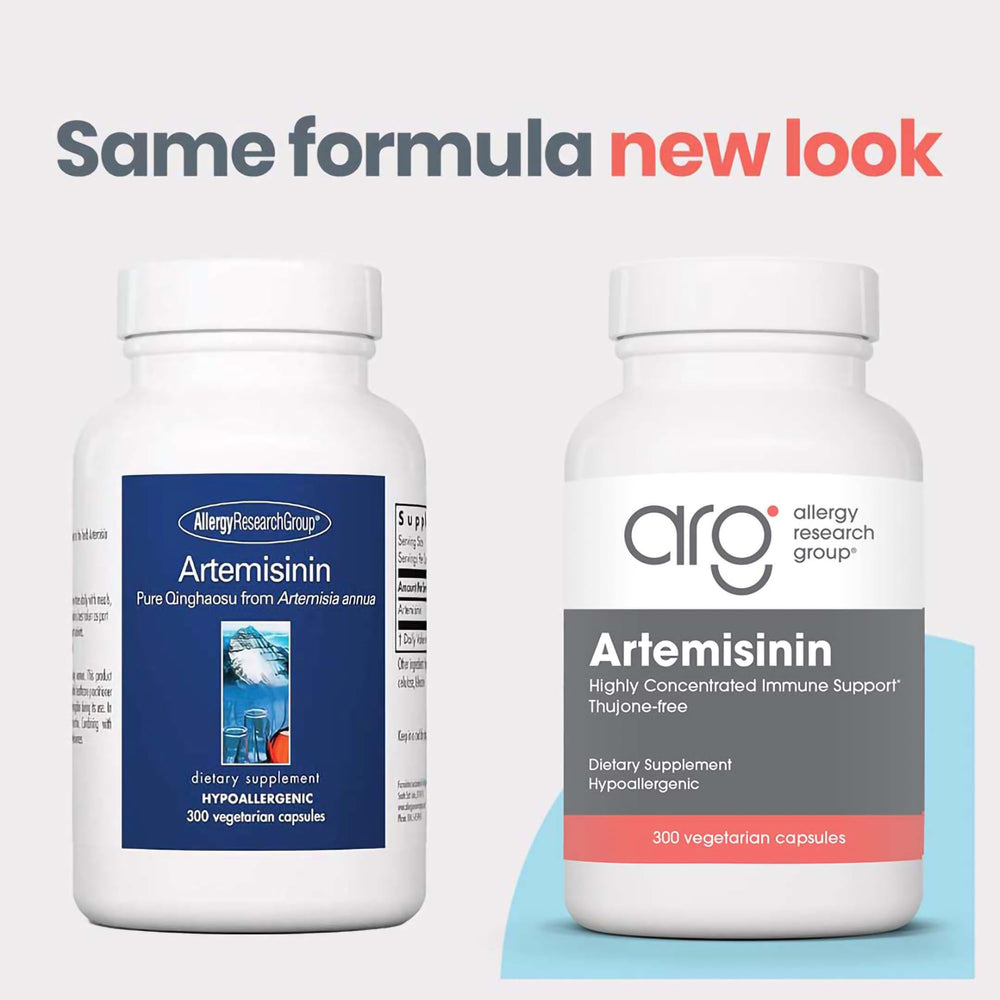 Artemisinin supplement capsules with bottle for GI tract support