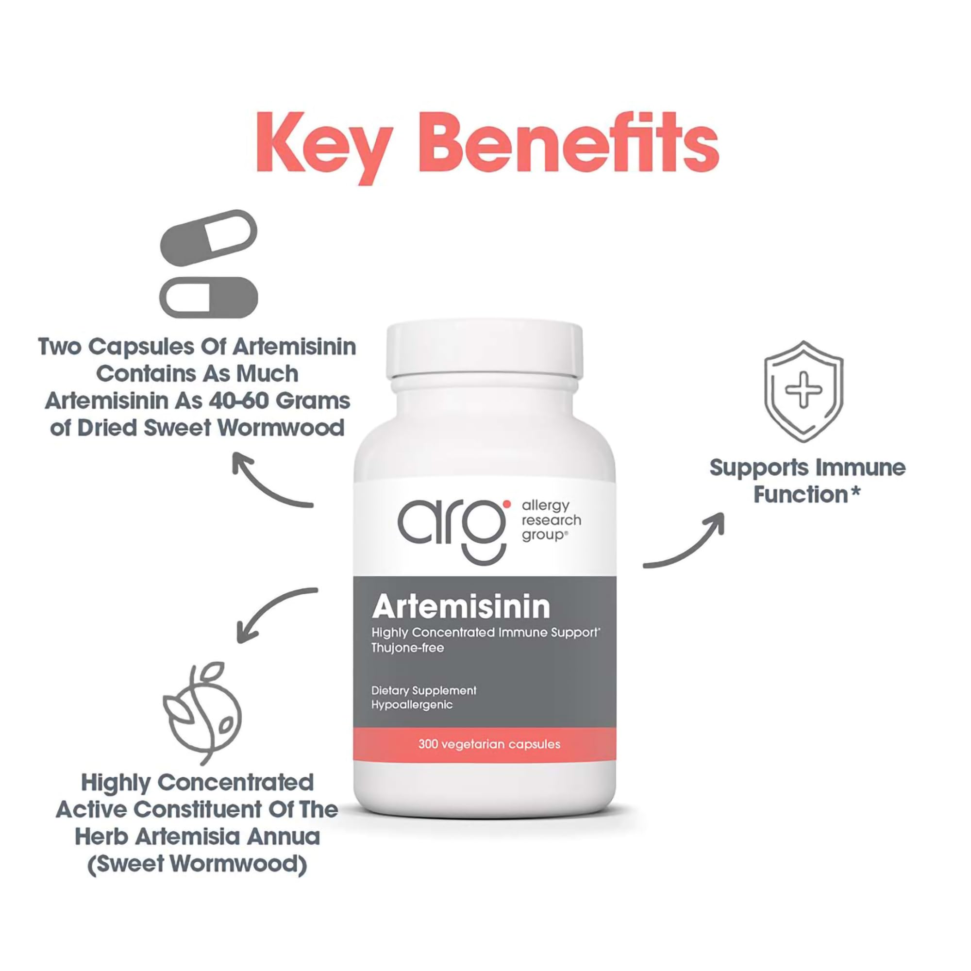 Artemisinin-derived supplement capsules in vegetarian capsules