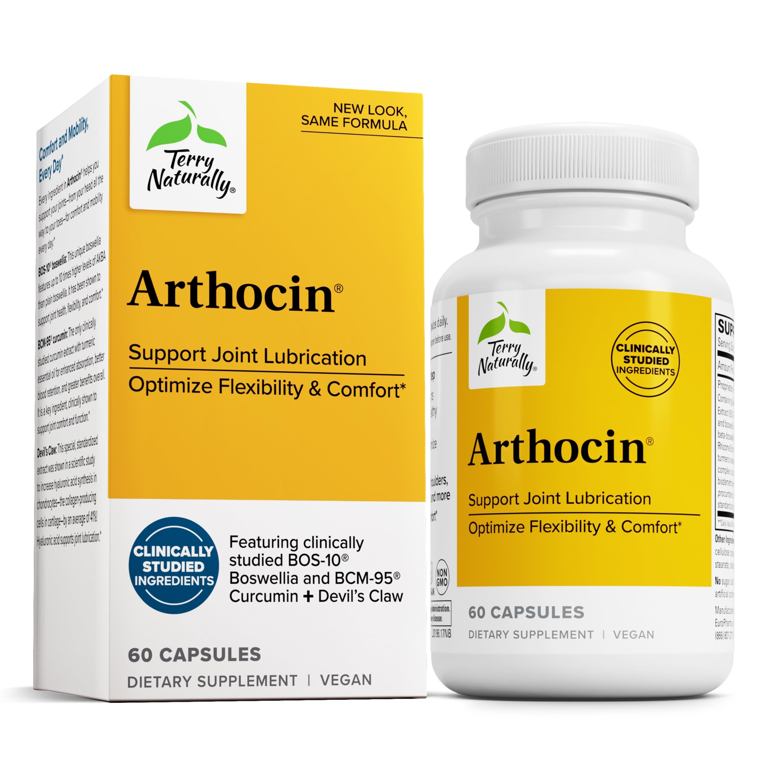 Terry Naturally Arthocin Boswellia Serrata capsules bottle on white background