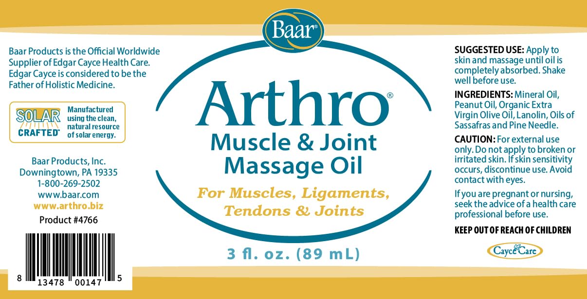 Close-up of Arthro massage oil roll-on bottle for muscles and joints