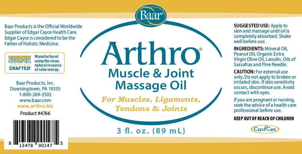 Close-up of Arthro massage oil roll-on bottle for muscles and joints