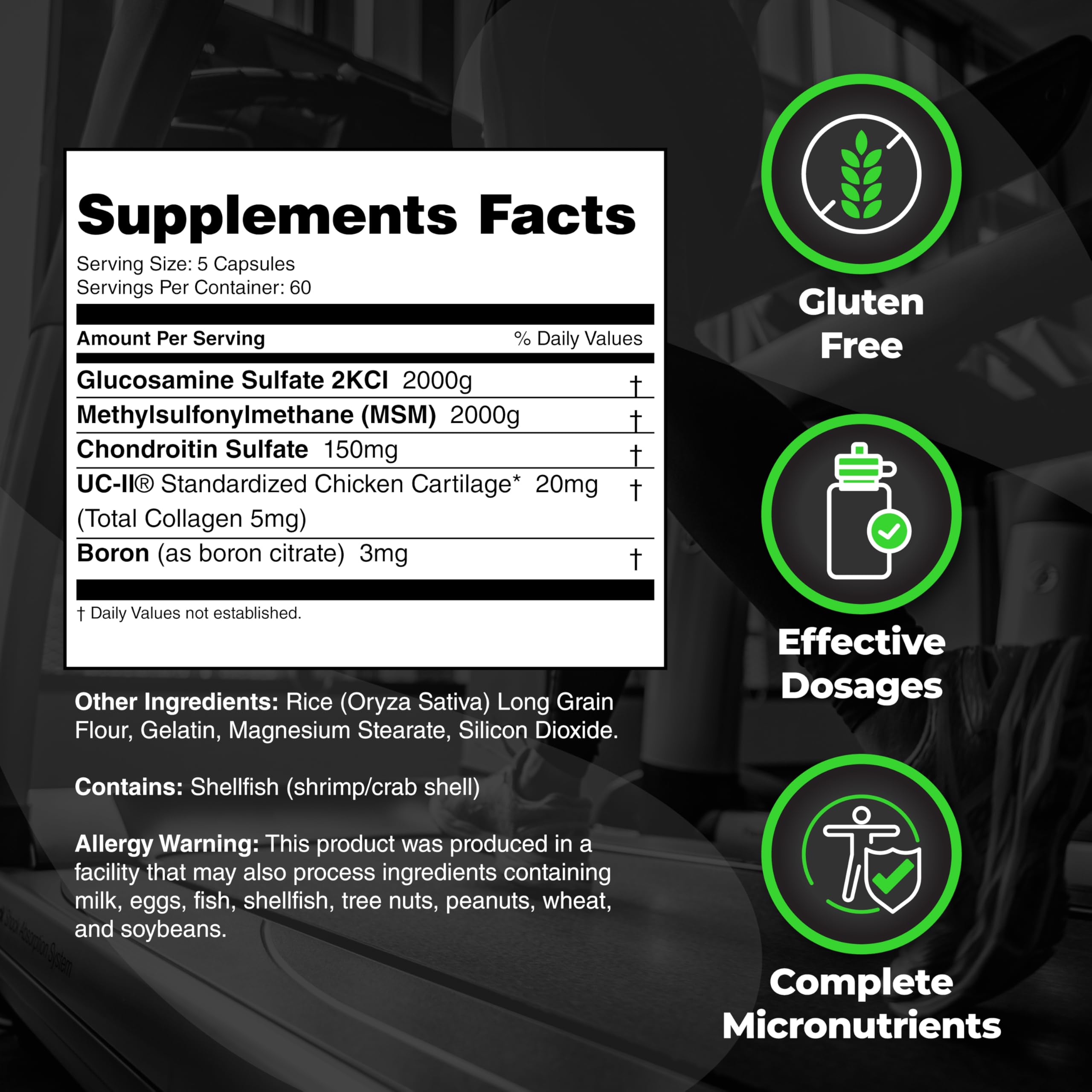 Chondroitin sulfate and boron cofactors for Arthrolyze Elite