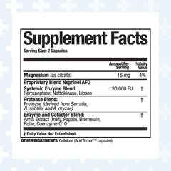 Neprinol AFD bottle label close up highlights enzyme blend.