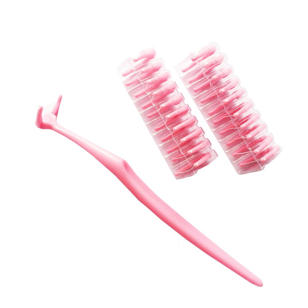Artibetter pink reusable floss holder with replaceable floss heads
