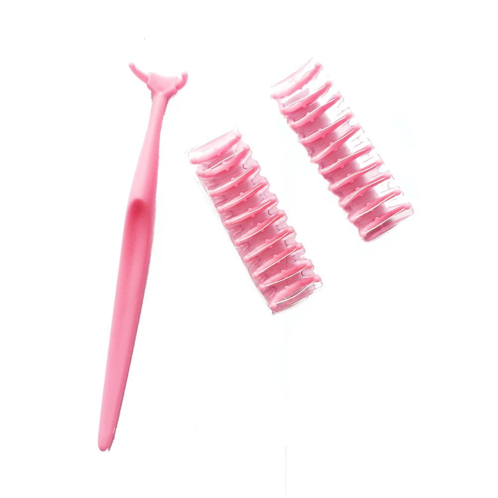 Compact pink dental floss holder portable design