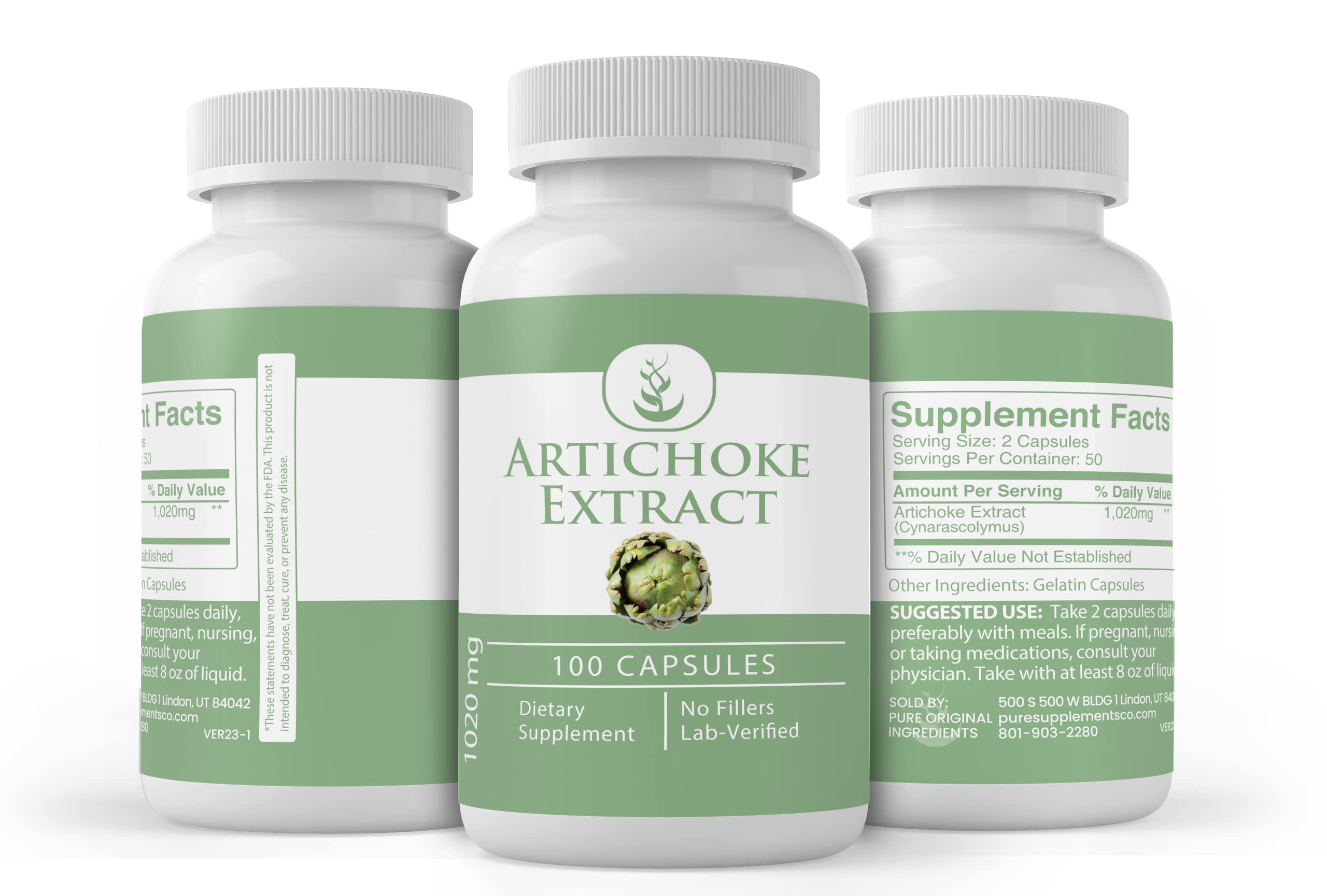 Close-up view of Artichoke Extract capsules