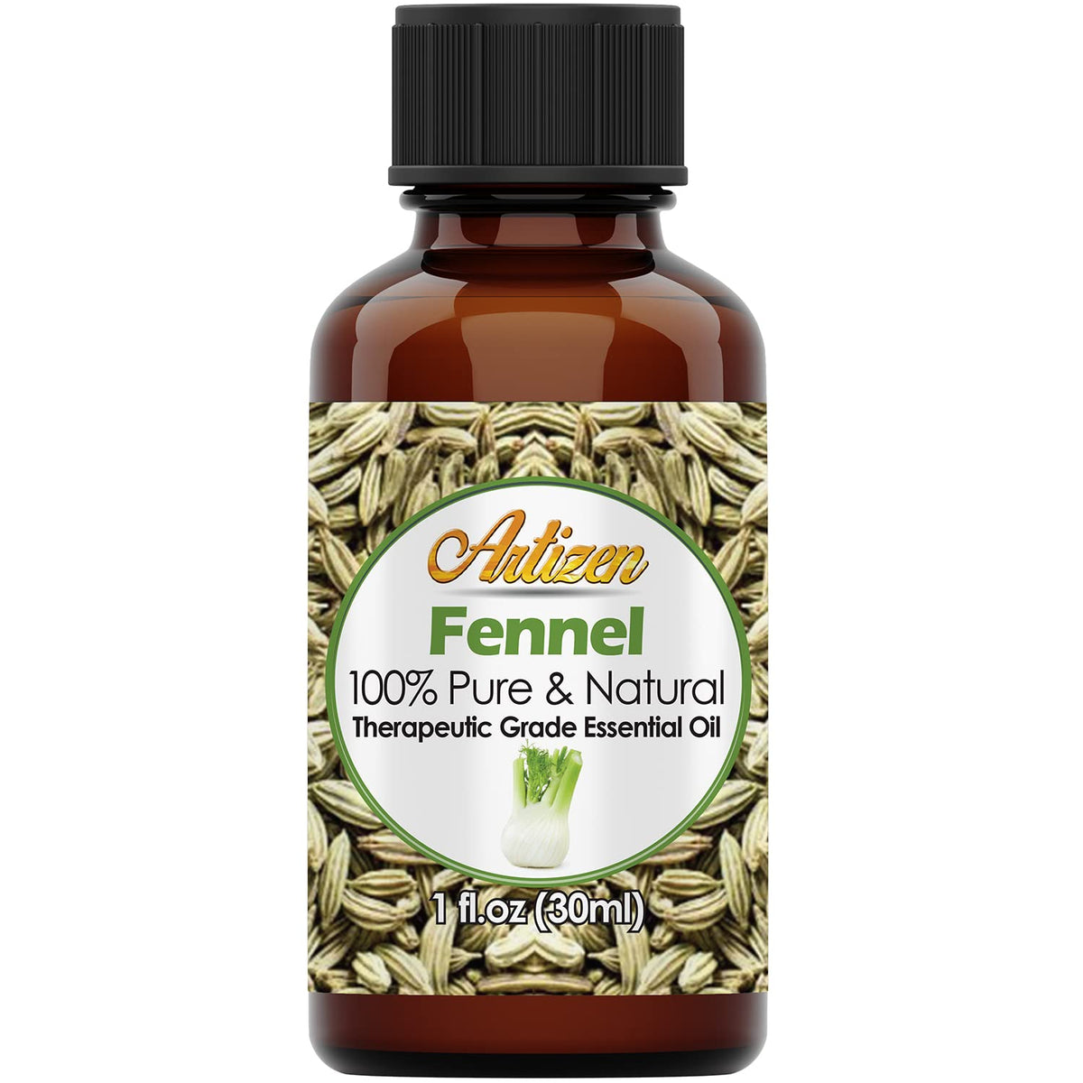 Artizen fennel essential oil 30ml bottle front view
