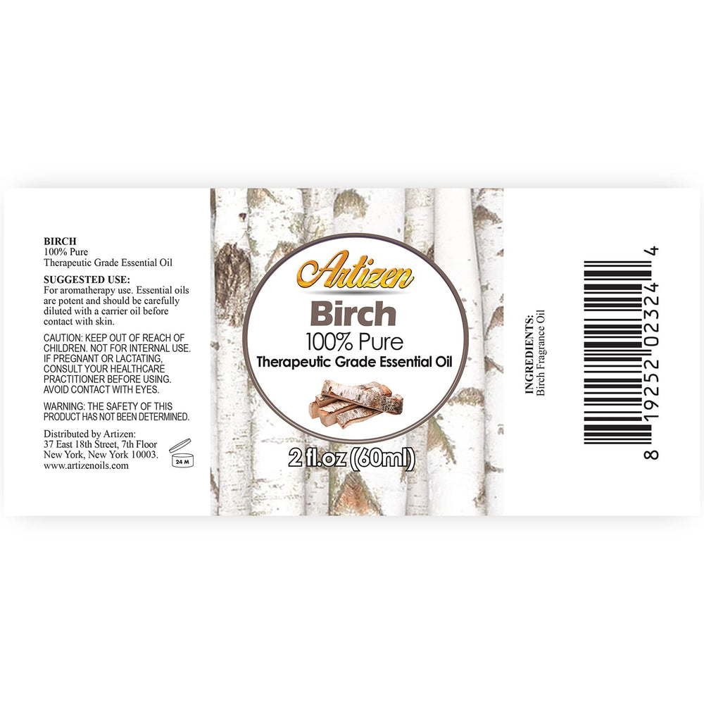 Close-up of Artizen Birch Essential Oil dropper bottle