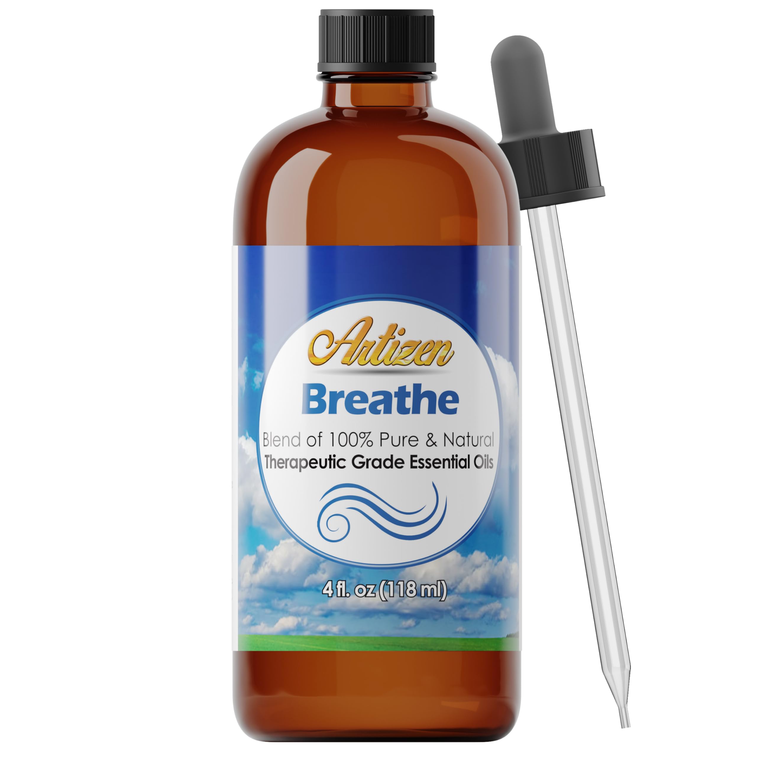 Artizen Breathe Blend 4oz essential oil bottle