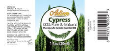 Artizen Cypress Essential Oil 1oz bottle label