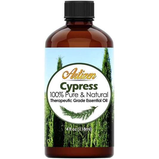 Artizen Cypress Essential Oil bottle 4 oz with glass dropper