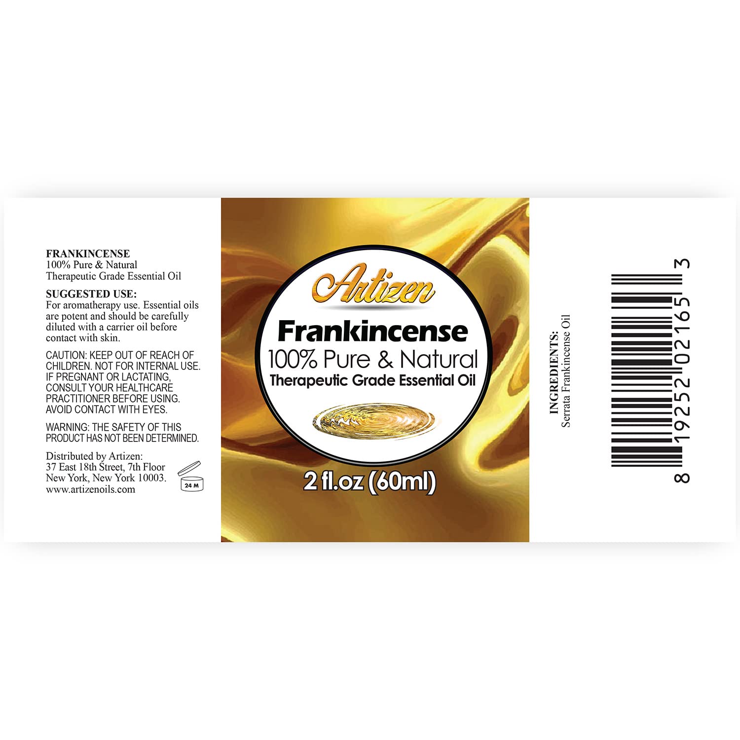 Close-up of 100% pure Frankincense essential oil