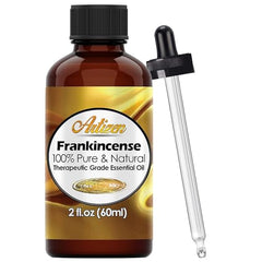 Artizen Frankincense essential oil bottle with label and dropper