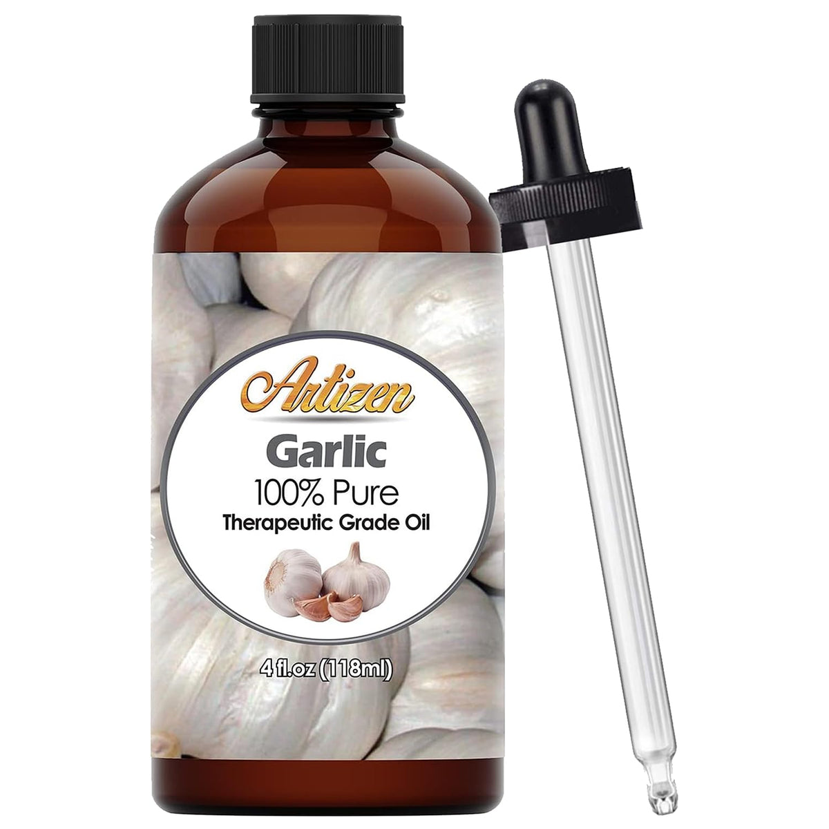 Artizen Garlic Essential Oil bottle 4oz front view