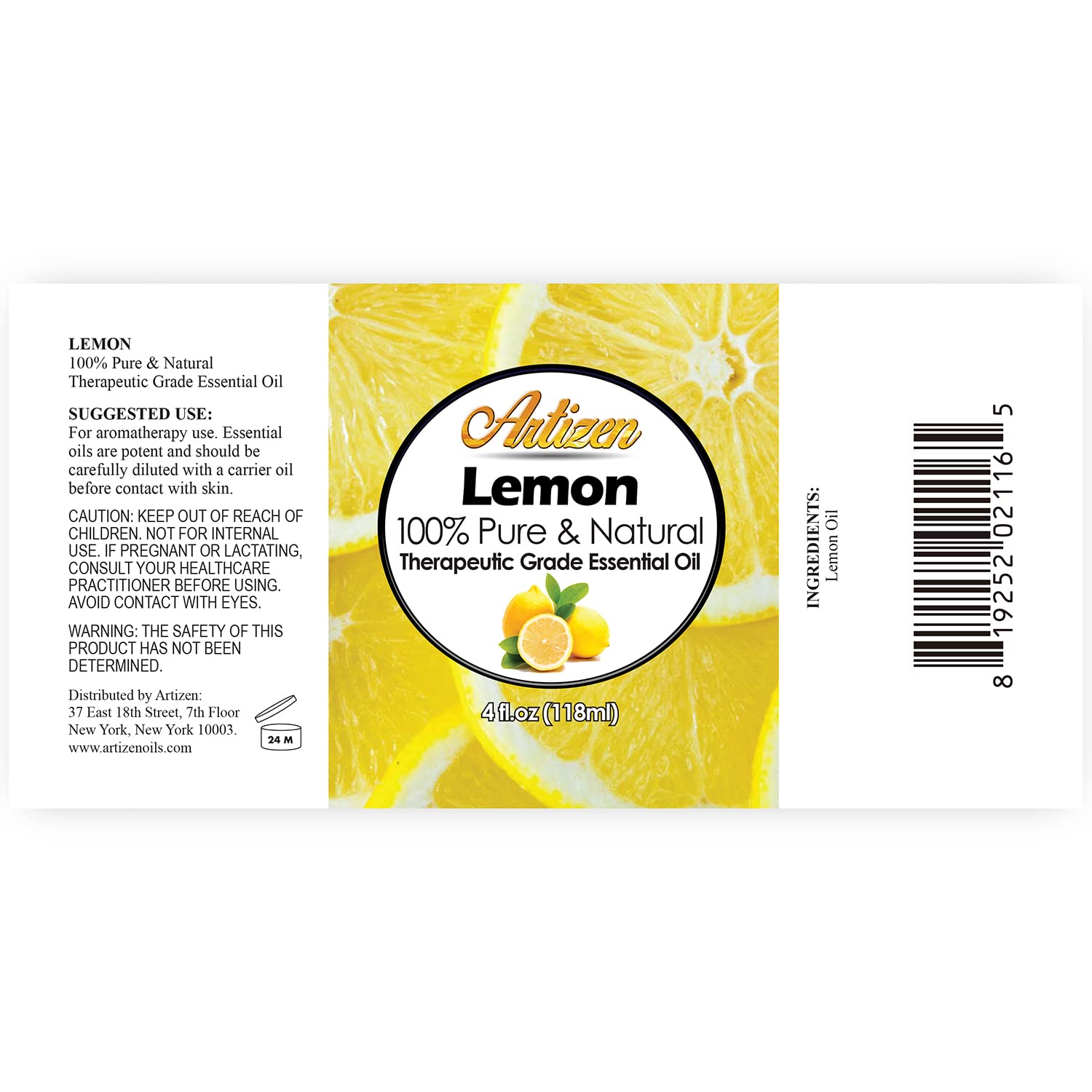 Lemon essential oil bottle with glass dropper