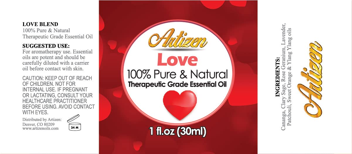 Illustration of Love Blend essential oil ingredients